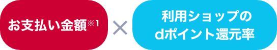 お支払い金額x利用ショップのdポイント還元率